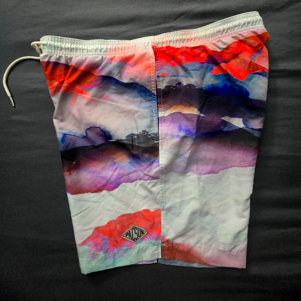 Pacsun Colorful Abstract Swim Shorts